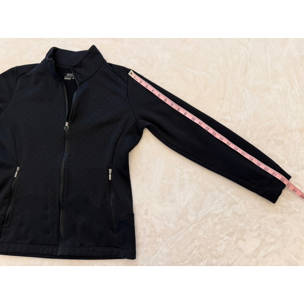 Nike Golf Tour Performance Therma-FIT Full Zip Jacket Black Polka Dot RN #56323 - Picture 6 of 12